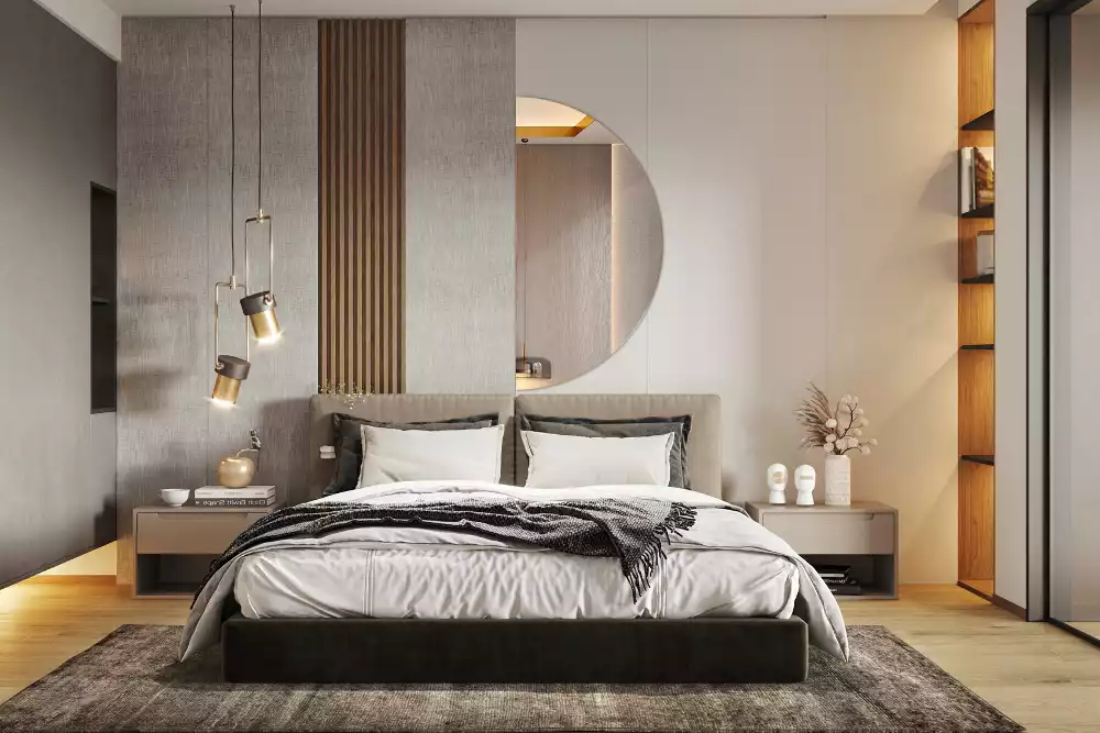 Espejo media luna colgante sin marco