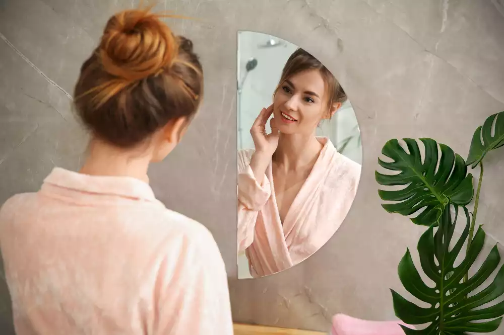 Espejo media luna colgante sin marco