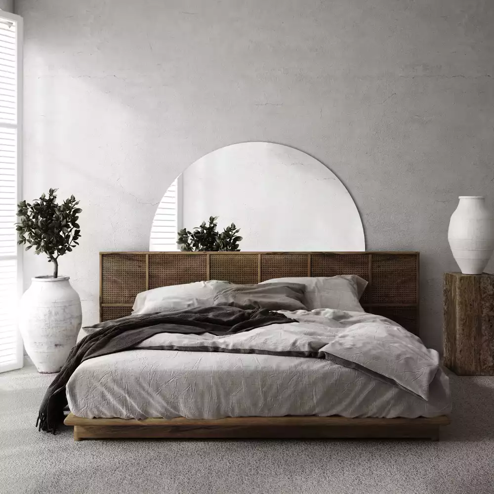 Espejo media luna colgante sin marco