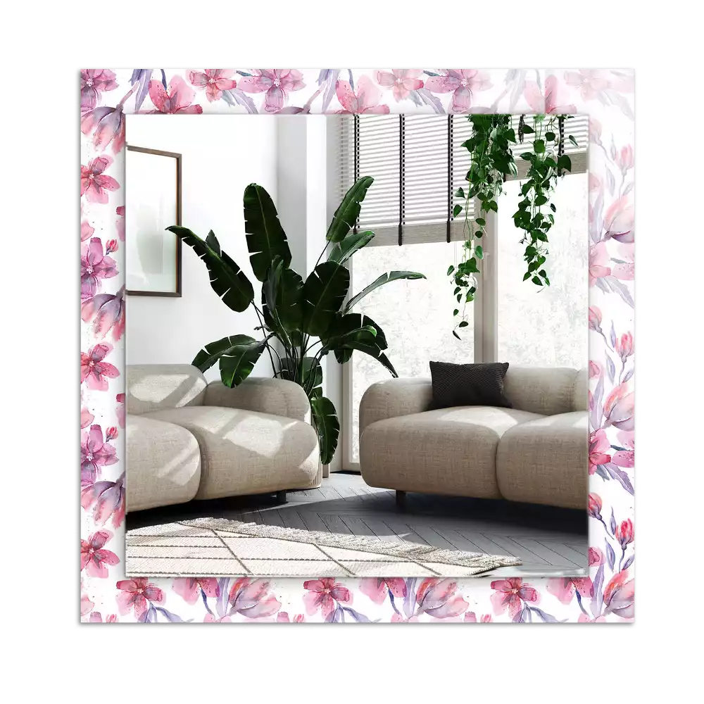 Espejo rectangular impreso Patrón de acuarela de flores