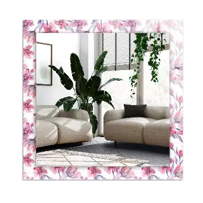 Espejo rectangular impreso Patrón de acuarela de flores