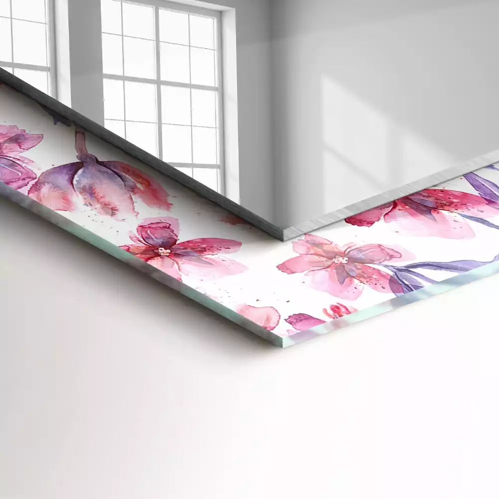Espejo rectangular impreso Patrón de acuarela de flores
