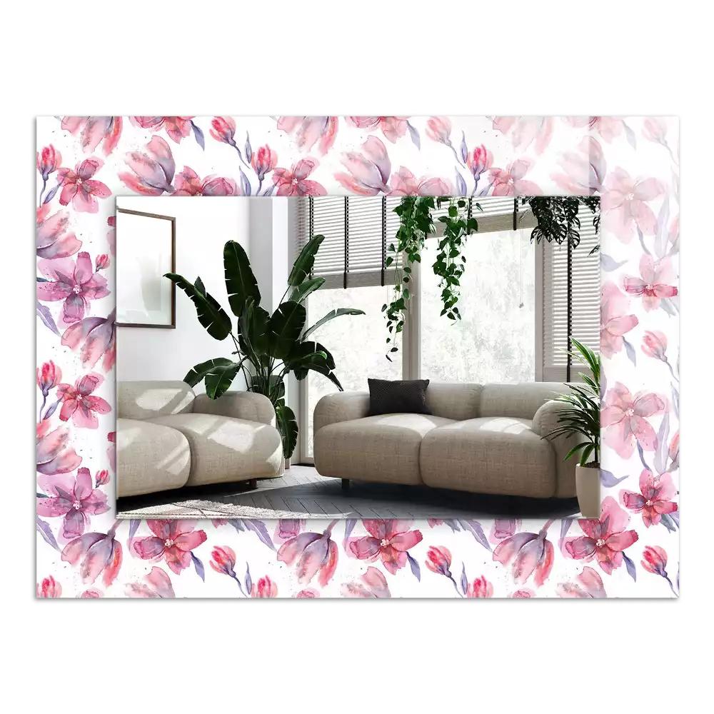 Espejo rectangular impreso Patrón de acuarela de flores