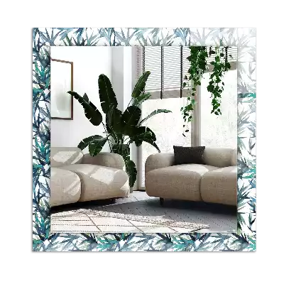 Espejo rectangular estampado Acuarela de hojas de bambú