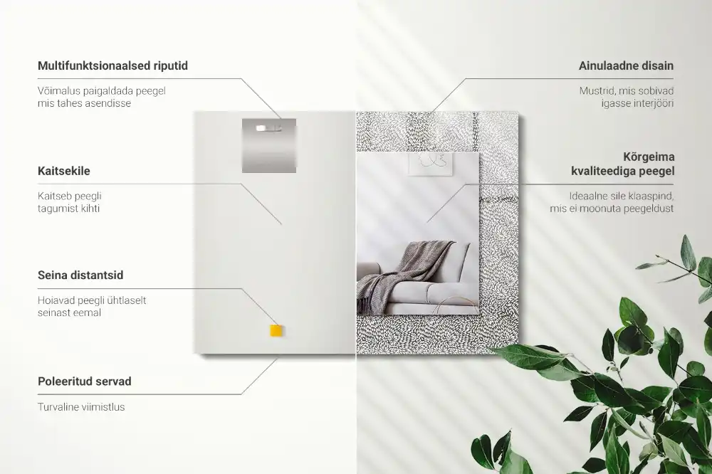 Espejo rectangular estampado patrón 3D