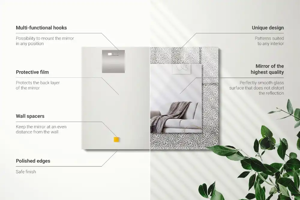 Espejo rectangular estampado patrón 3D