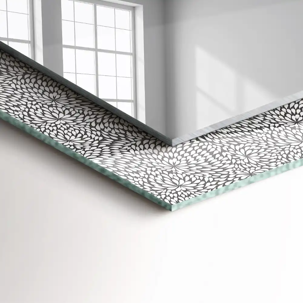 Espejo rectangular estampado patrón 3D