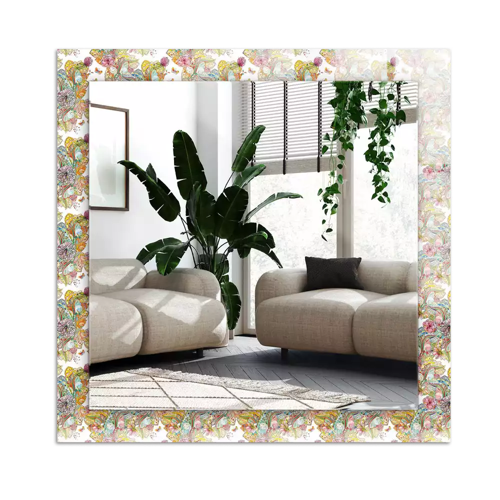 Espejo rectangular impreso Mariposas coloridas flores