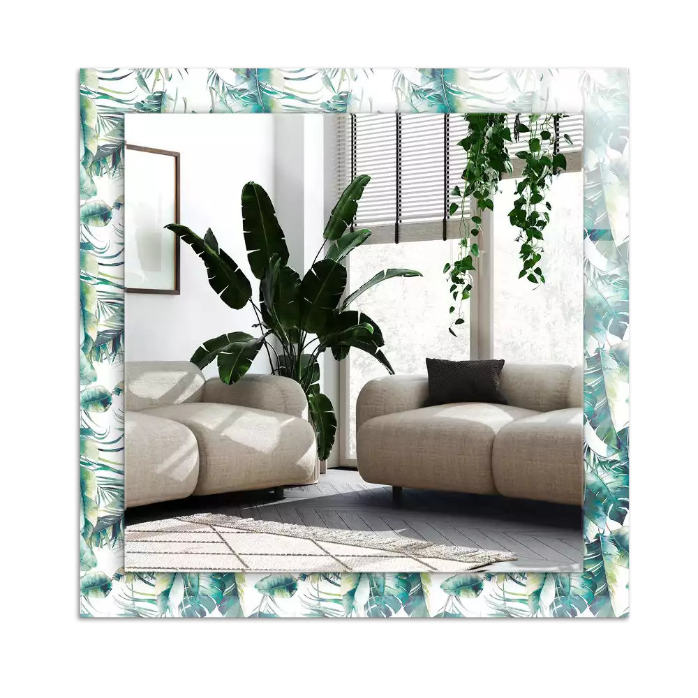 Espejo rectangular impreso Hojas tropicales verdes