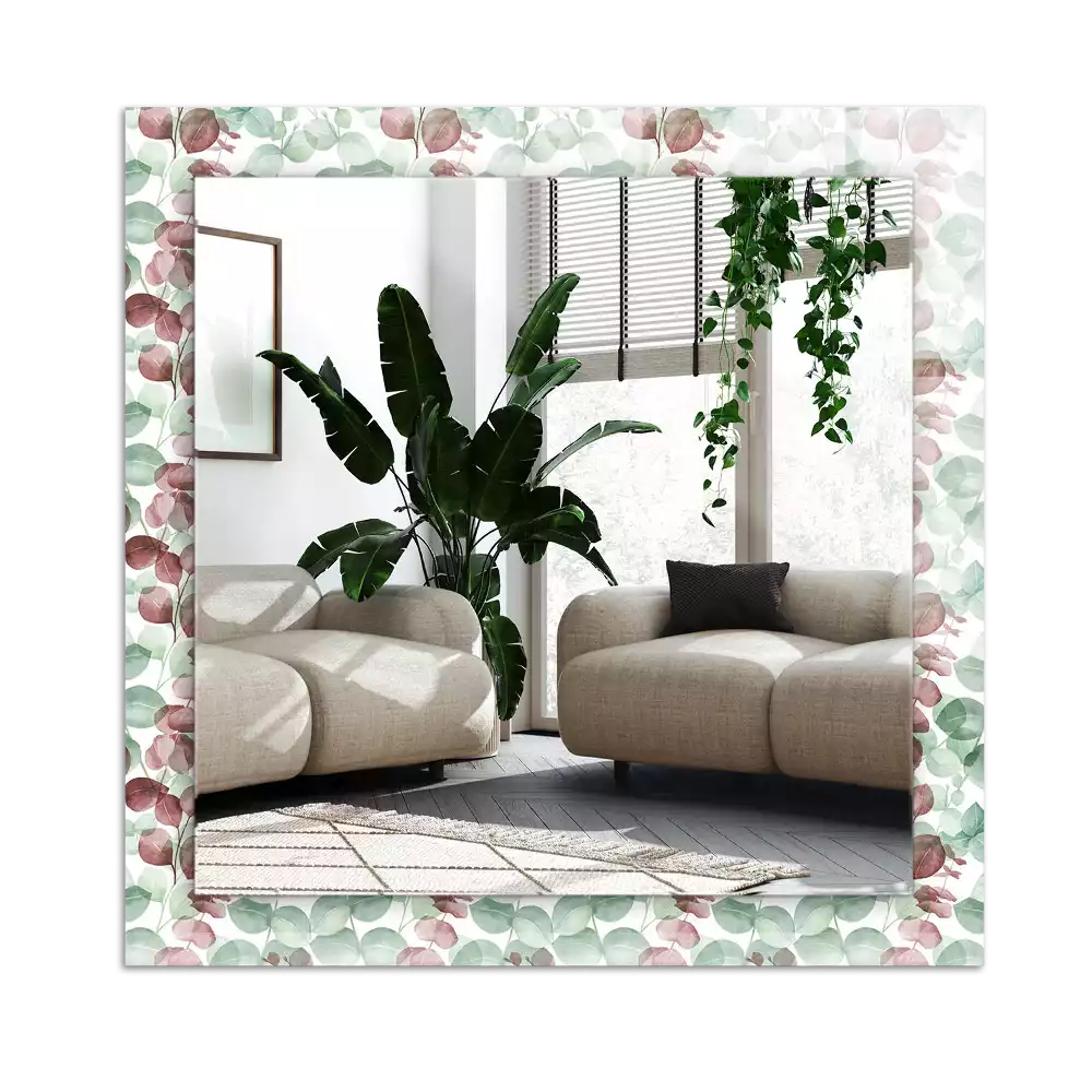 Espejo rectangular estampado Hojas de acuarela