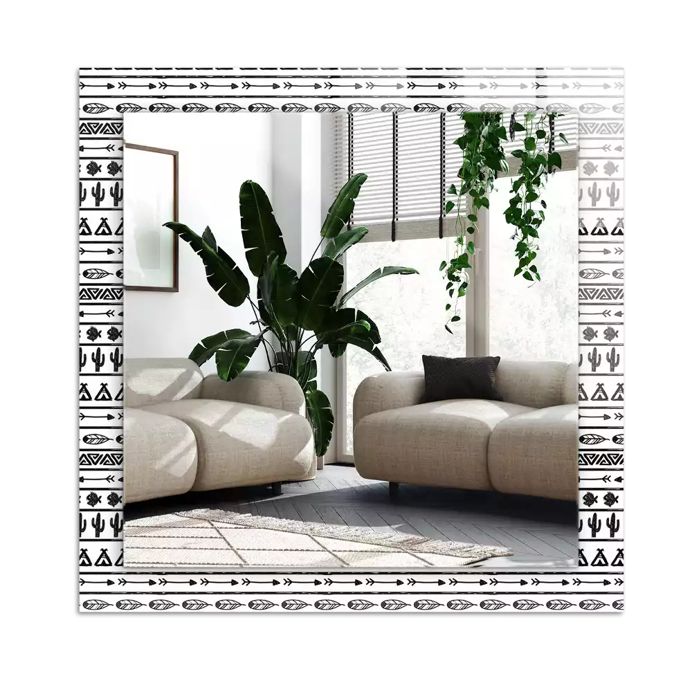 Espejo rectangular estampado Cactus punta de flecha tipi