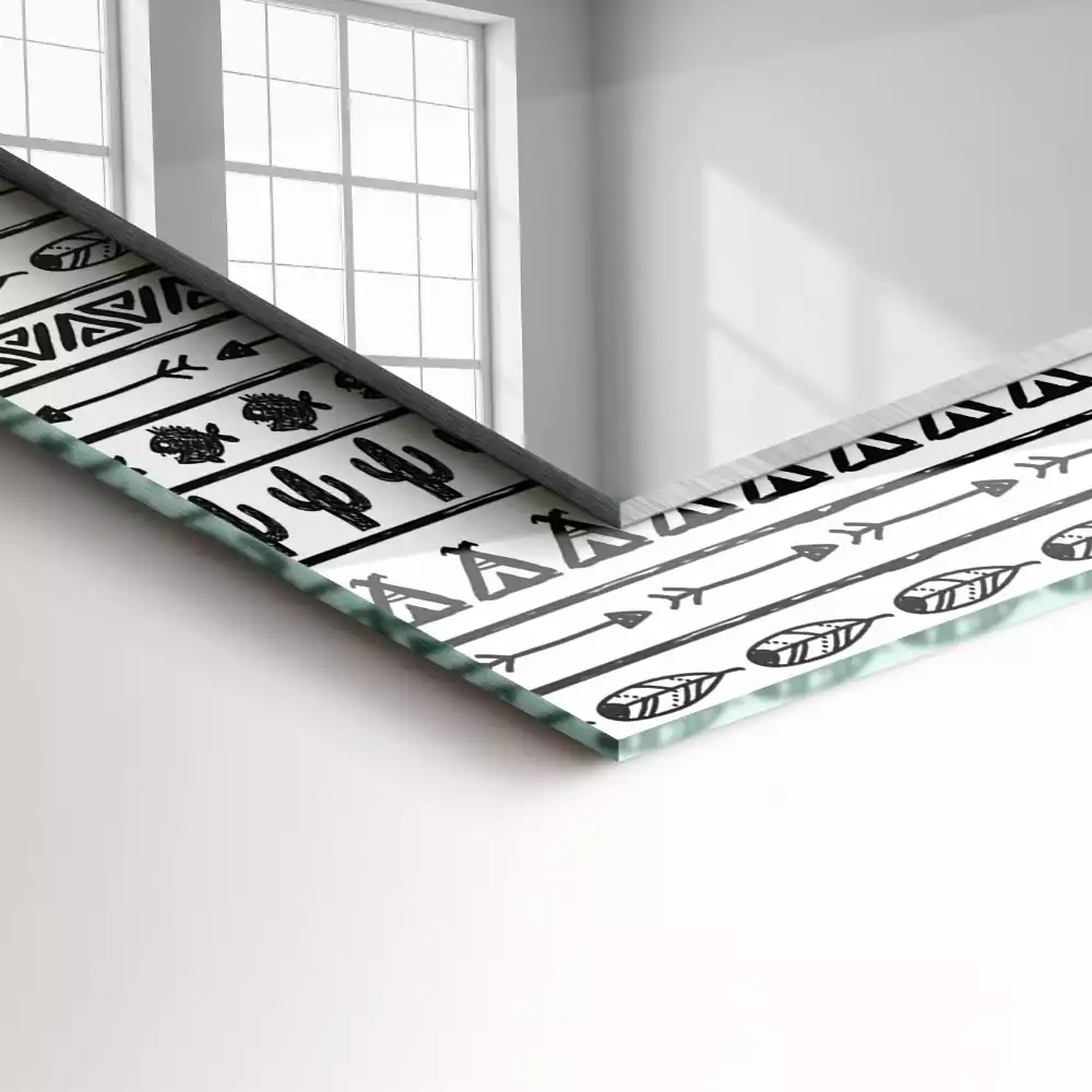 Espejo rectangular estampado Cactus punta de flecha tipi