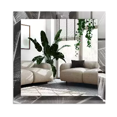 Espejo rectangular impreso hojas de plátano