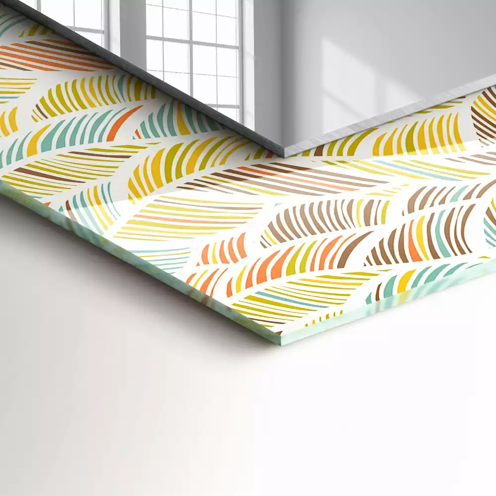 Espejo rectangular impreso Ondas coloridas de hojas