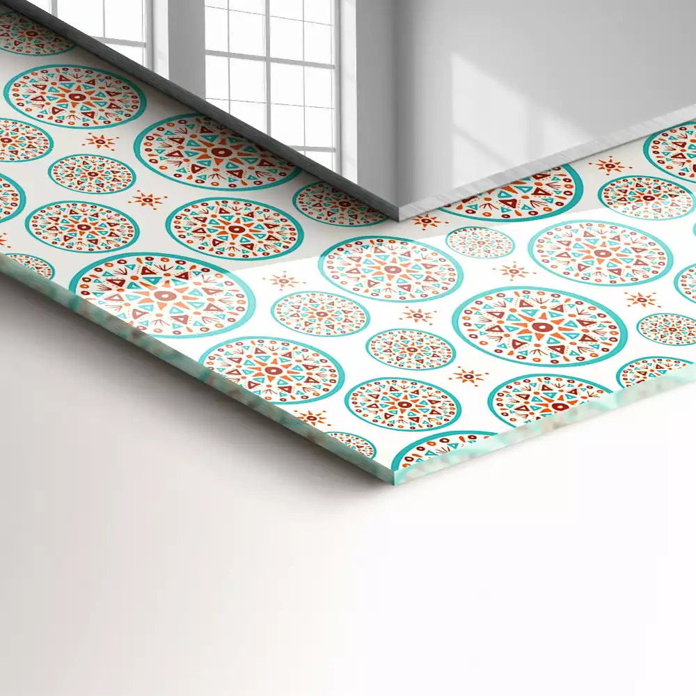 Espejo rectangular impreso Patrón de círculos coloridos