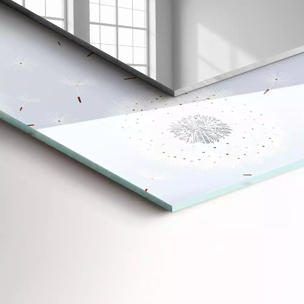 Espejo rectangular impreso flores de diente de león