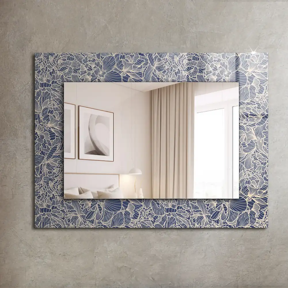 Espejo rectangular impreso Patrón de tela floral