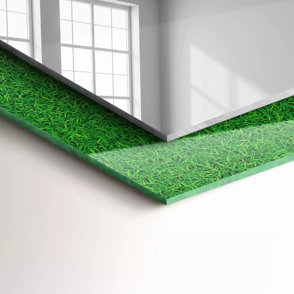 Espejo rectangular impreso Hierba verde