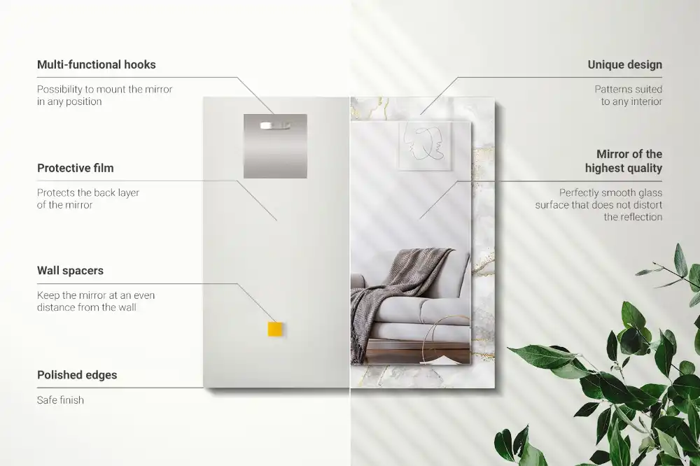 Espejo rectangular impreso mármol veteado