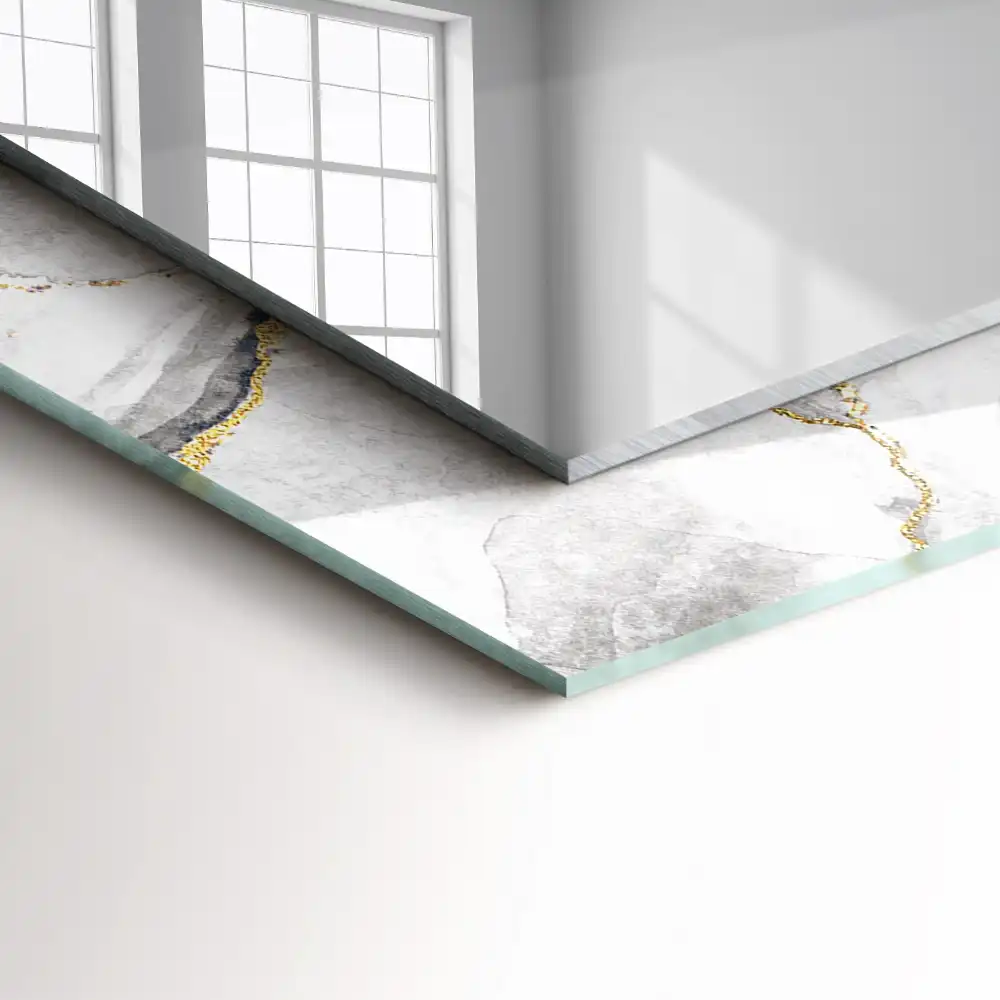 Espejo rectangular impreso mármol veteado