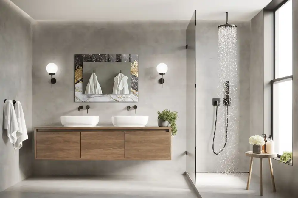 Espejo rectangular impreso Vetas de mármol abstractas