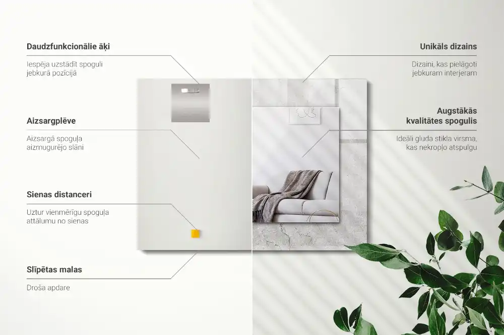 Espejo rectangular estampado Superficie de hormigón agrietada