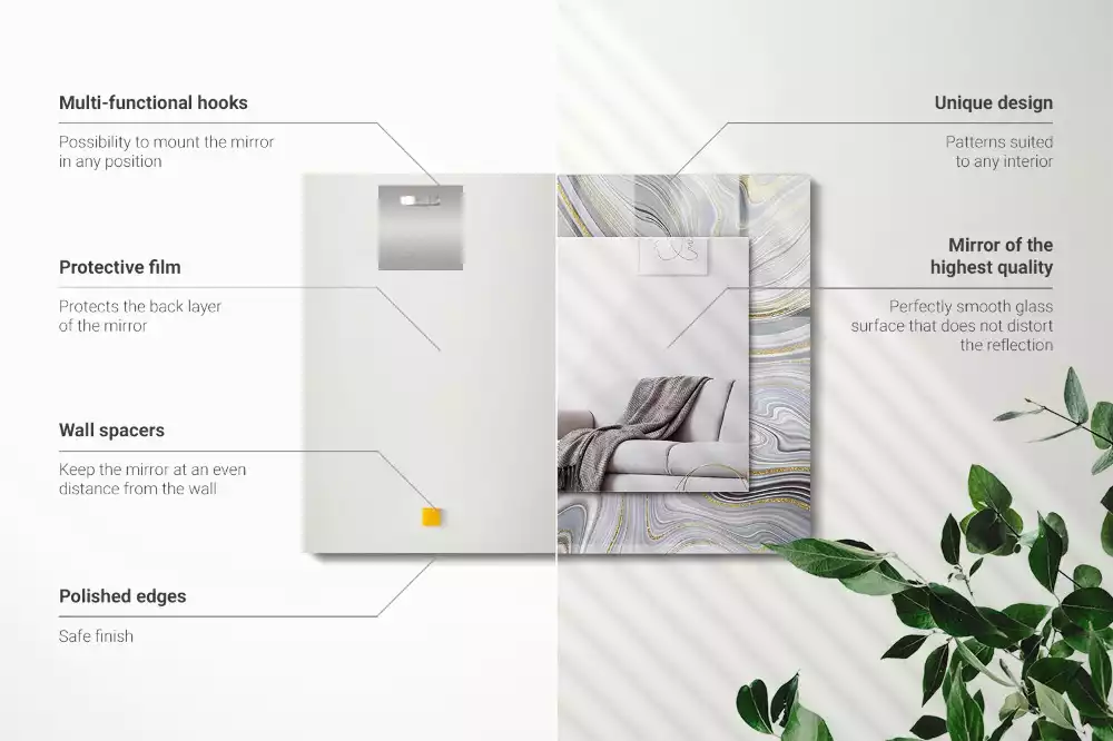 Espejo rectangular impreso Patrones abstractos de mármol