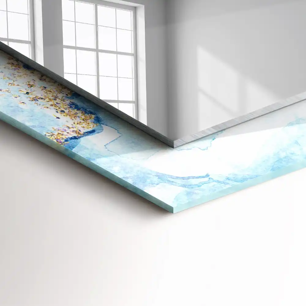 Espejo rectangular estampado Patrón de mármol abstracto