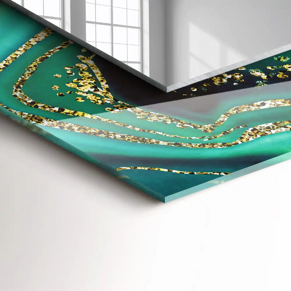 Espejo rectangular impreso Textura verde abstracta