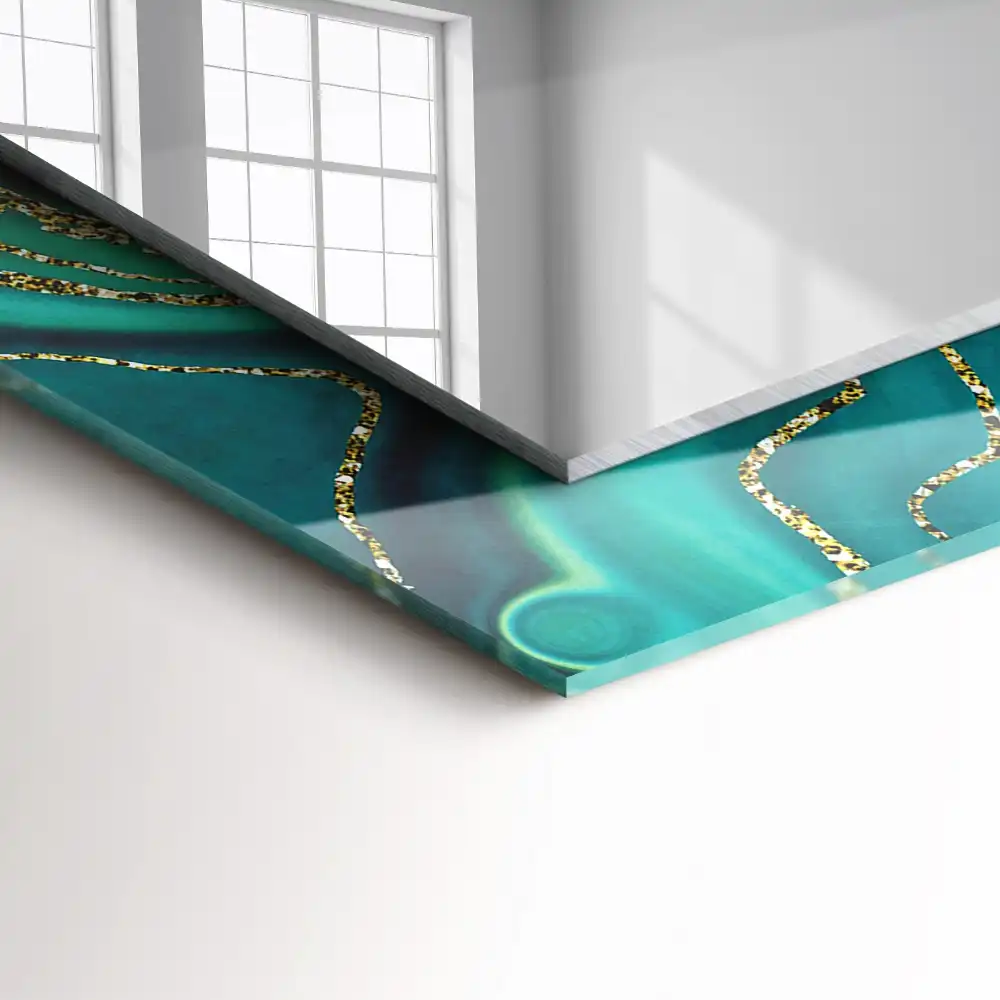 Espejo rectangular impreso Textura verde abstracta