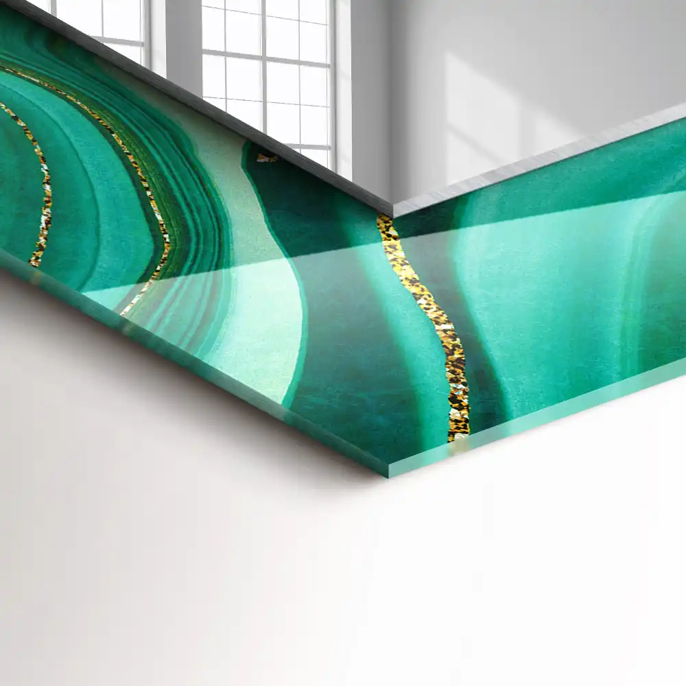 Espejo rectangular impreso Textura verde abstracta