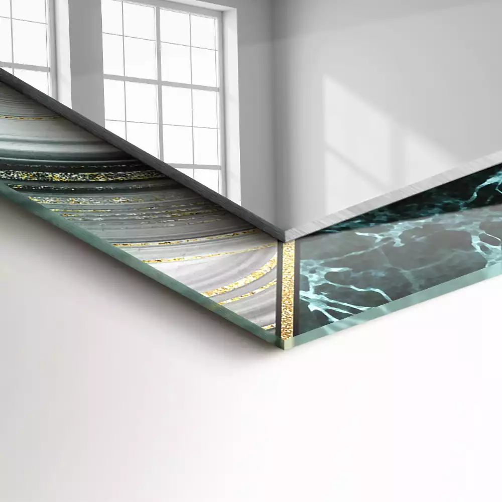 Espejo rectangular estampado Patrones geométricos abstractos