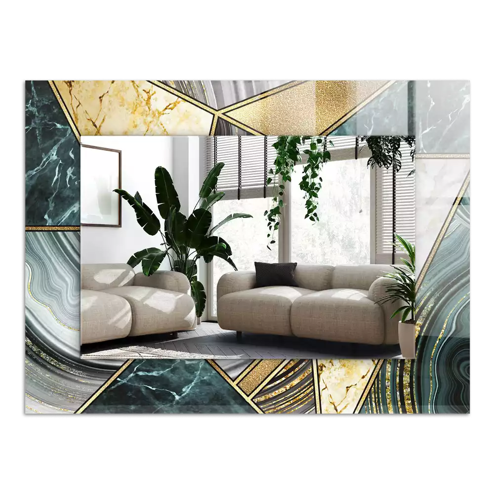 Espejo rectangular estampado Patrones geométricos abstractos