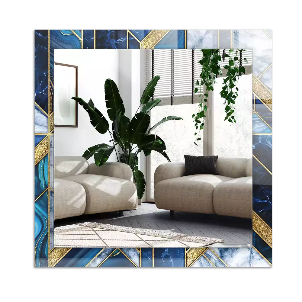 Espejo rectangular estampado mosaico geométrico abstracto