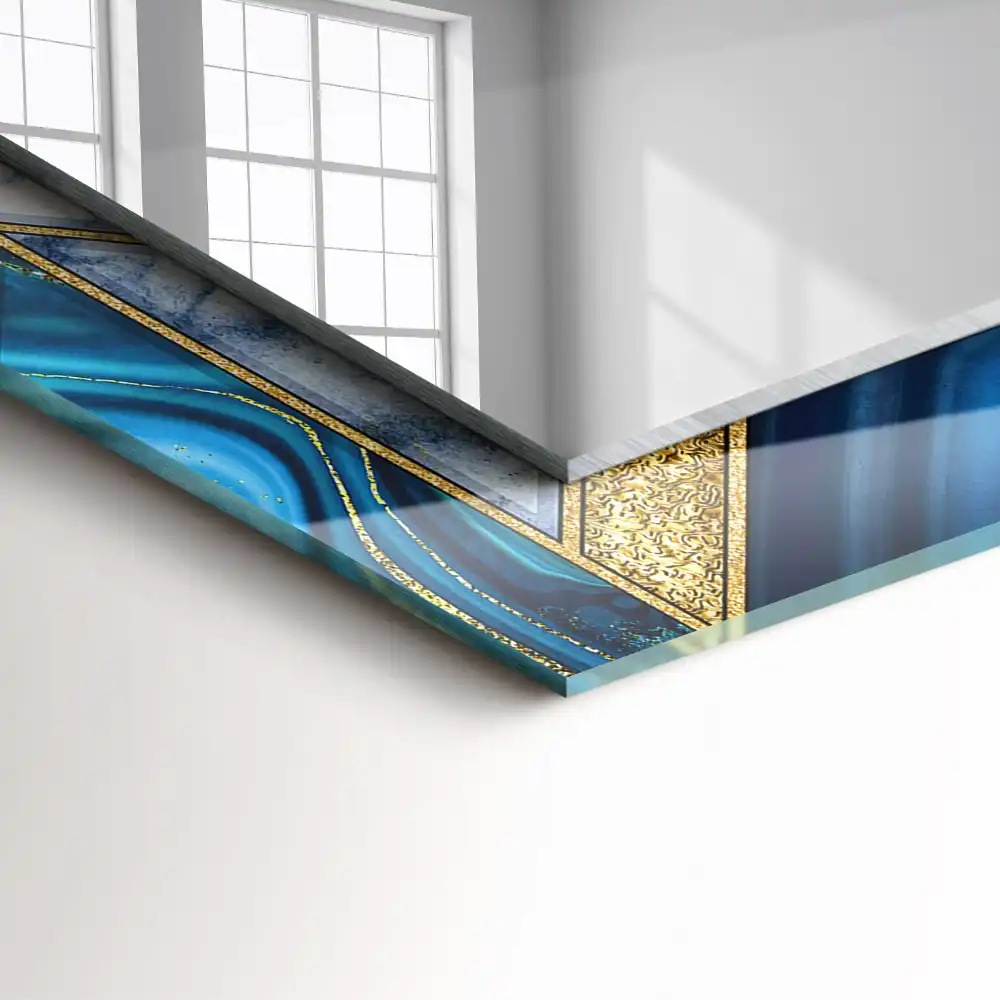 Espejo rectangular estampado mosaico geométrico abstracto