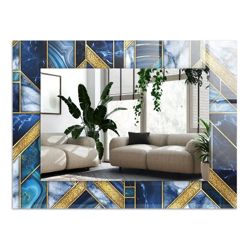 Espejo rectangular estampado mosaico geométrico abstracto