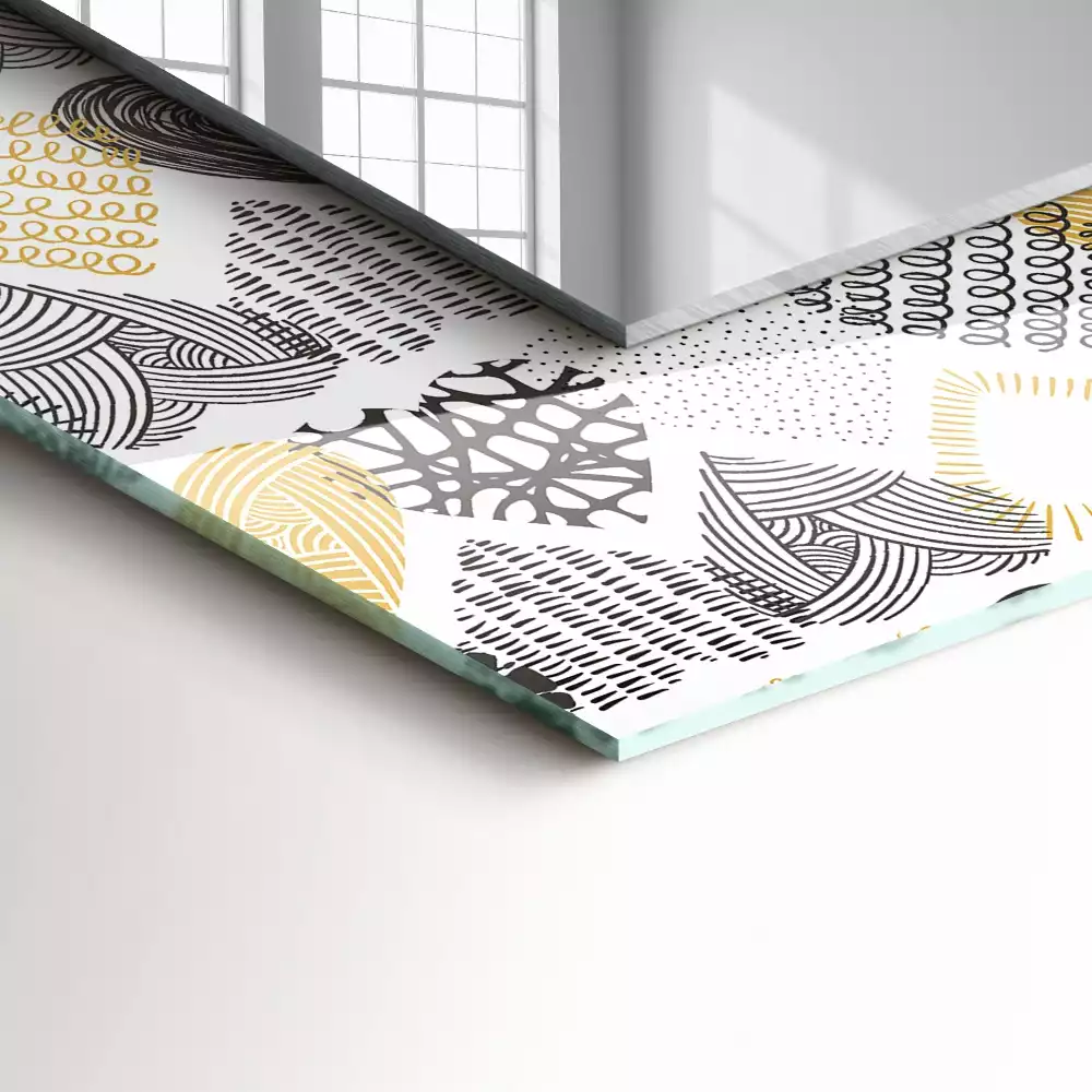 Espejo rectangular impreso Corazones de colores