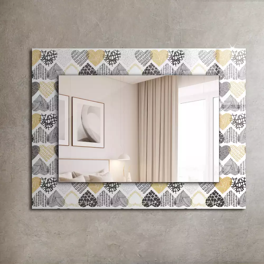 Espejo rectangular impreso Corazones de colores