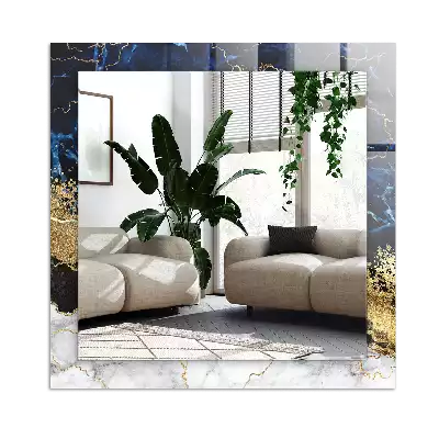 Espejo rectangular estampado Abstracción de mármol