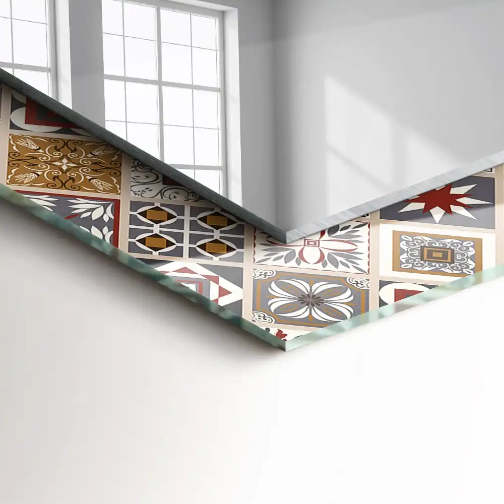 Espejo rectangular impreso Patrones de azulejos coloridos