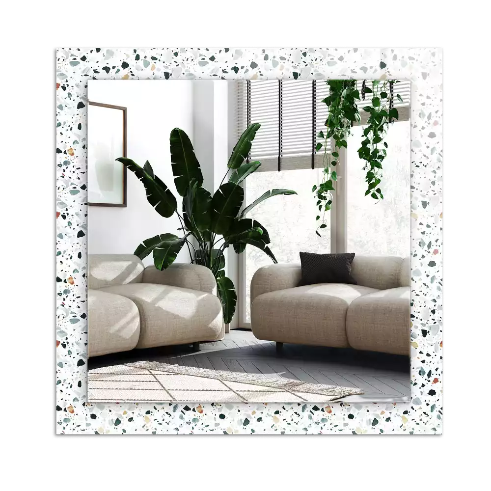Espejo rectangular estampado Patrón de mosaico de terrazo