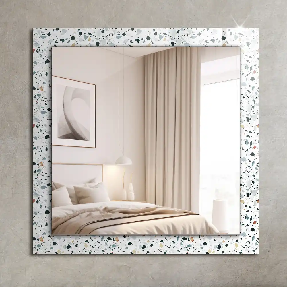 Espejo rectangular estampado Patrón de mosaico de terrazo