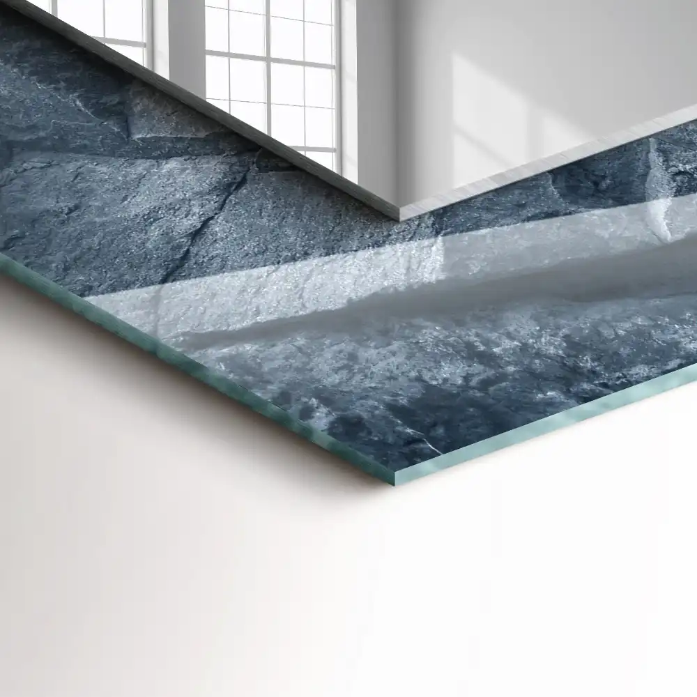 Espejo rectangular impreso Piedra con textura de roca