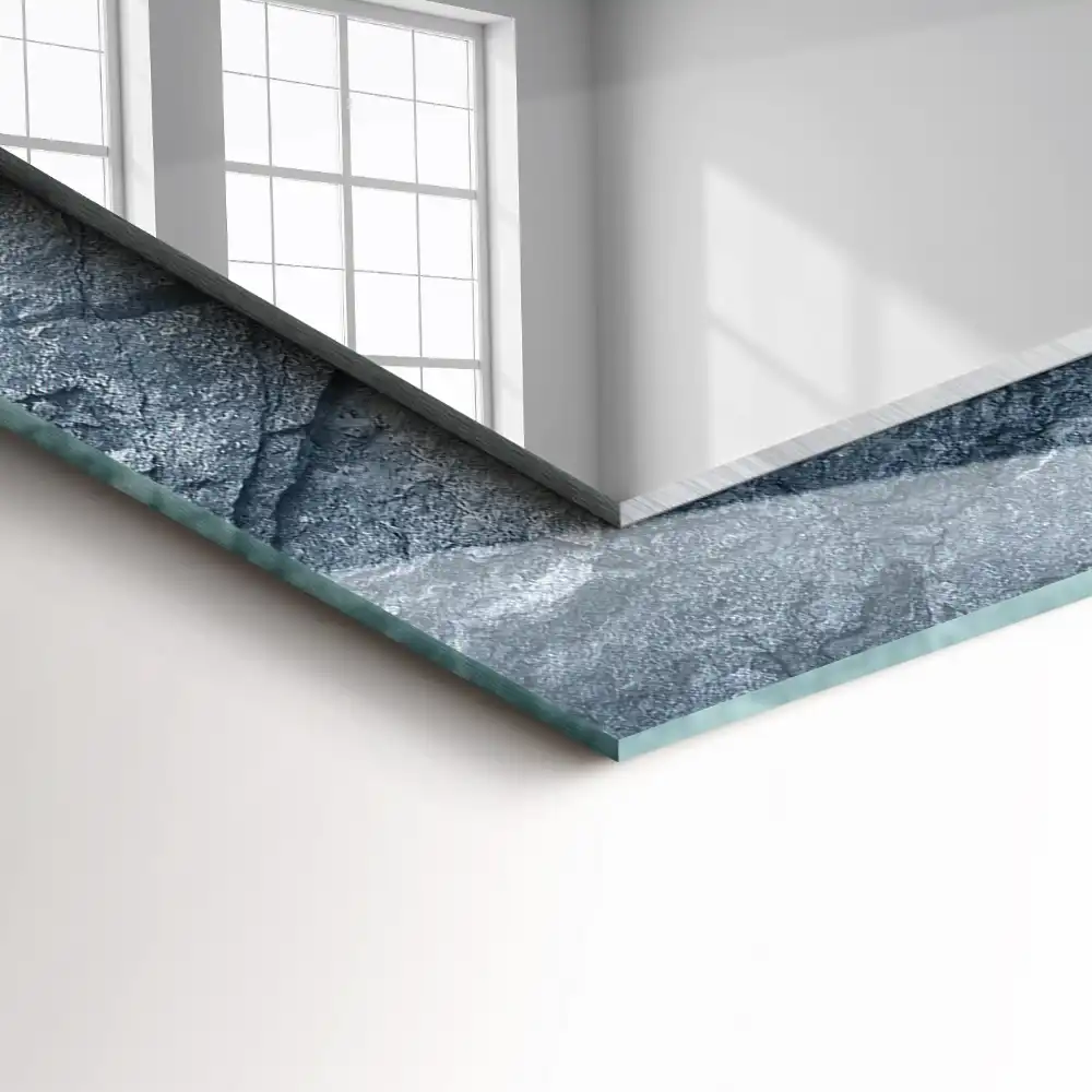 Espejo rectangular impreso Piedra con textura de roca