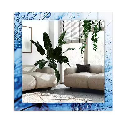 Espejo rectangular estampado Gotas sobre dientes de león