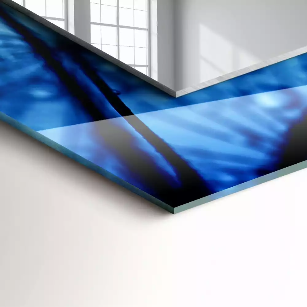 Espejo rectangular estampado Gotas sobre dientes de león