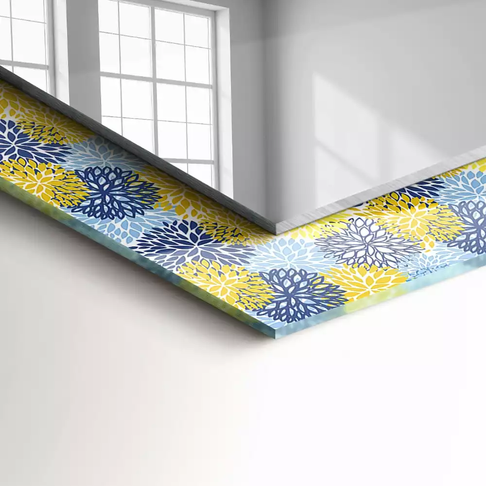 Espejo rectangular estampado Patrón de flores de colores