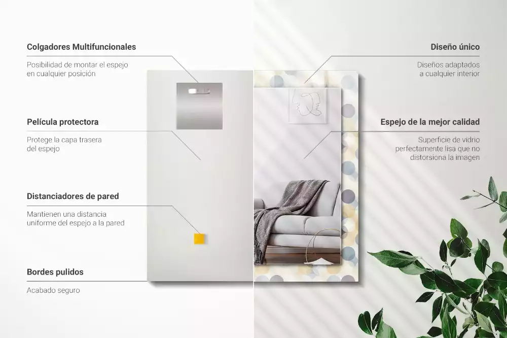 Espejo rectangular impreso Patrones redondos coloridos