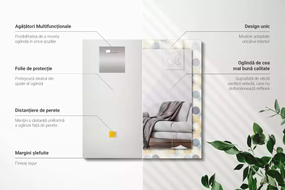 Espejo rectangular impreso Patrones redondos coloridos