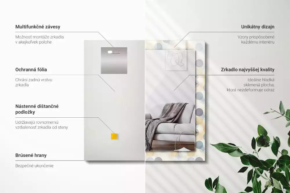 Espejo rectangular impreso Patrones redondos coloridos